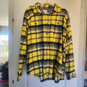 GAP Yellow and Black Plaid Men's Shirt Size XL BNWT